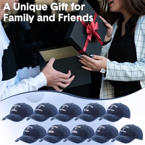 Zoooyawn 10 Pcs Jesus Christian Hats Cross Baseball Cap - color: Blue