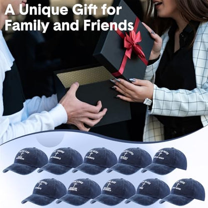Zoooyawn 10 Pcs Jesus Christian Hats Cross Baseball Cap - color: Blue
