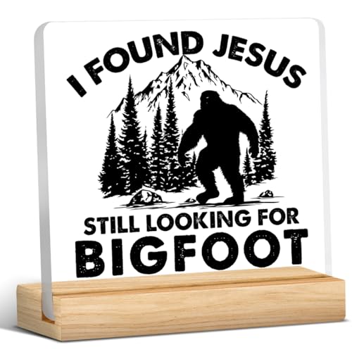 Christian Home Decor, Funny Bigfoot Acrylic Desk Sign - color: M60A14