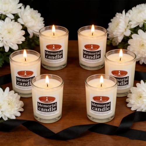 Natural Soy Wax Yahrzeit Memorial Candles (6 Pack) – Hand-Poured, Bereavement Gifts for Jewish Sympathy & Remembrance