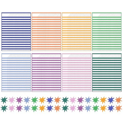 Eersida 8 Pack Color Crush Dry Erase Incentive Chart with 1350 Stickers Large Classroom Attendance Behavior Chart Reward Progress Tracker Poster for Teacher Back to School Supplies, 13" x 17"