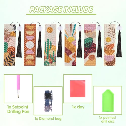 Boho Diamond Art Bookmarks, Diamond Painting Book Marks for Adults - style: Bohemian