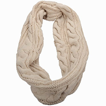 NEOSAN Womens Thick Ribbed Knit Winter Infinity Circle Loop Scarf - color: Twist Khaki