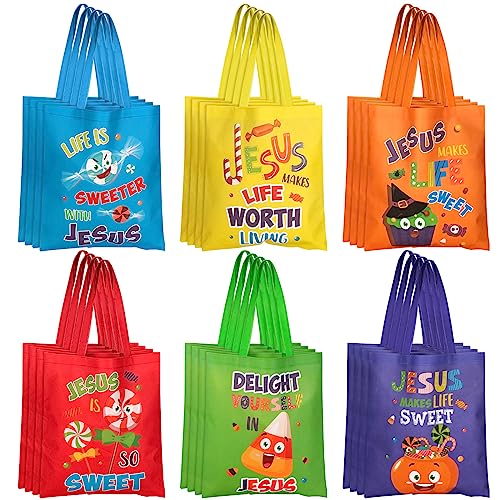 Sweetude 24 Pcs Bible Christian Halloween Bags, Jesus Religious Gift
