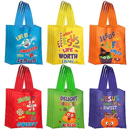 Sweetude 24 Pcs Bible Christian Halloween Bags, Jesus Religious Gift
