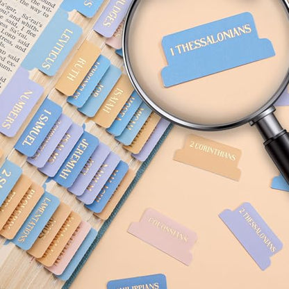 Bible Tabs, Impression Sunrise Theme, 66 Gold Foil + 39 Blank Labels - style: Gold Foil Sunrise