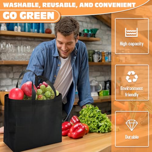 Windyun Reusable Grocery Bags Non Woven with Handles - color: Multicolor