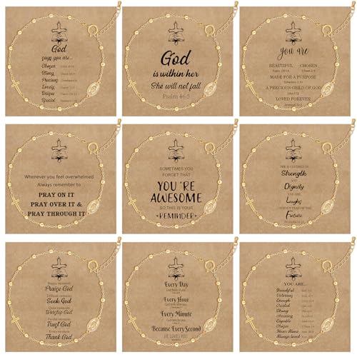 COLOYAN 9PCS Rosary Gold Beads Bracelet for Women - color: B