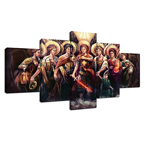 ARNLRDYA Saint Michael Archangel Wall Decor, 60''Wx32''H - color: Artwork-05