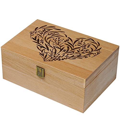 EXISTING Wooden Memory Keepsake Box, Large Keepsake Boxes with Lids - color: Khaki