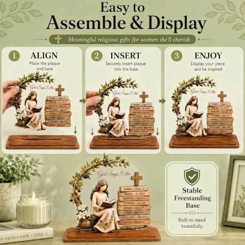 God Says I Am Christian Table Decor, Christian Gifts for Women - color: God Says I Am