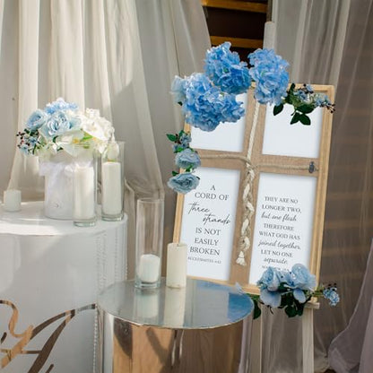 RLWangChao A Cord of Three Strands Wedding Ceremony Unity Sign 22"X16" Wood