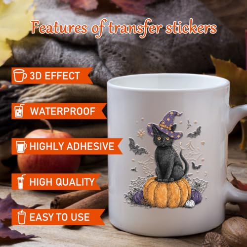 Rngmsi UV DTF Cup Wrap - 30 Sheets Fall Halloween UV DTF Stickers for Glass - style: Fall Halloween