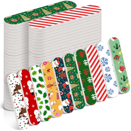 50 Pack Christmas Mini Nail Files Gifts Bulk Christmas Emery Boards - style: Colorful Classic