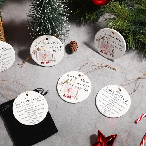 MiniInflat 6 Pcs Christian Christmas Ornaments Sister Ceramic Religious