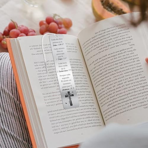 Spanish Bible Bookmark Gifts, Christian Metal Book Marks for Women Men - style: Spanish Bible 02