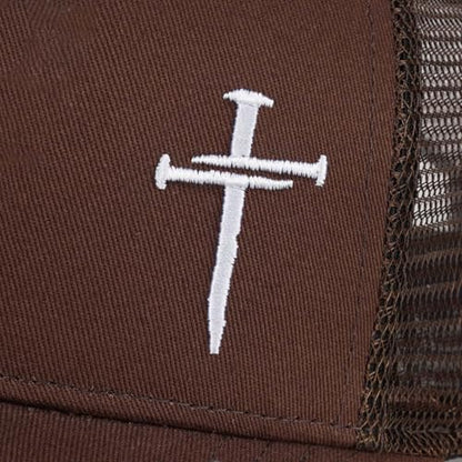 Christian Jesus Cross Hat - Faith Hats for Men Women - Religious Gifts for Thanksgiving Christmas - color: Cross/Brown