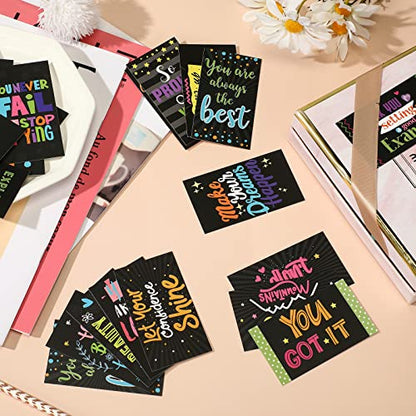 Outus 120 Pcs Motivational Encouragement Inspirational Card Boho Rainbow - style: Dark Style