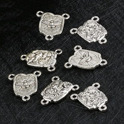 COTTVOTT St Benedict,Our Lady of Guadalupe Medal for DIY Jewelry Making,Virgin Mary Christ Jesus Rosary Center Connection Part - color: 30pcs-Holy Family Medal