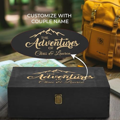 Personalized Adventure Memory Box, Engraved Travel Keepsake for Couples - style: 12. Adventure Box