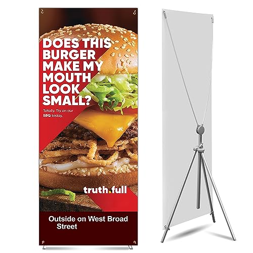 Anley Adjustable X Banner Stand with Travel Bag - Fits Any Banner Size from 23" X 63" to 35" X 78" - Portable Retractable Stand for Business, Trade Shows, Events, and Displays (Banner Not Included)