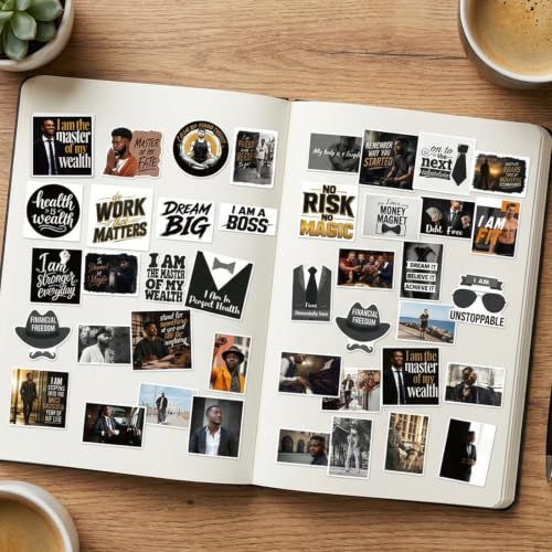 50Pcs Men’s Motivational Affirmation Vision Board Stickers Supplies - color: Men’s Motivational
