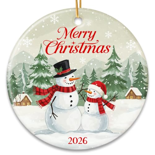 ZAGKOO Snowman Christmas Ornament 2026 - Merry Christmas Ornaments for Tree - color: Winter Scene