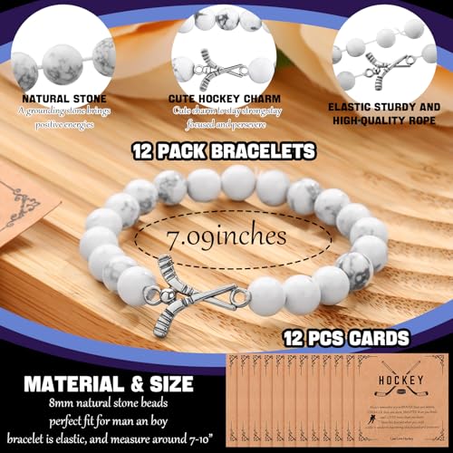 12 Set Sport Adjustable Bracelets Gift - color: White, size: Hockey