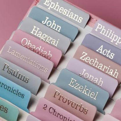 UPAFEXXI-Laminated Bible Tabs with Book Summaries - color: Summaries Morandi