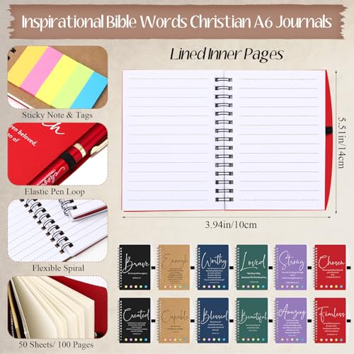 Kosiz 48 Pcs Christian Notebooks Bulk Christian Gifts for Men Women