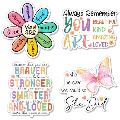 4 Pcs Christian Inspirational Sticker Pack for Women - 3 Inch - color: Inspirational