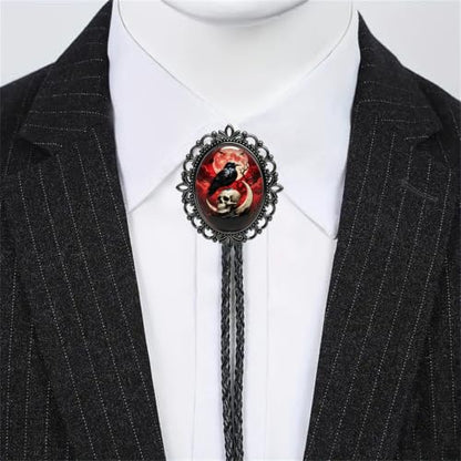 GelConnie Gothic Bolo Tie for Men Women 3D Art Western Cowboy Necktie - color: Skull Bolo Tie