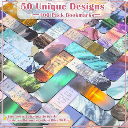 Bible Magnetic Bookmarks Christian Scenery Magnet Bookmark Clips - color: 100-bible & Without Bible