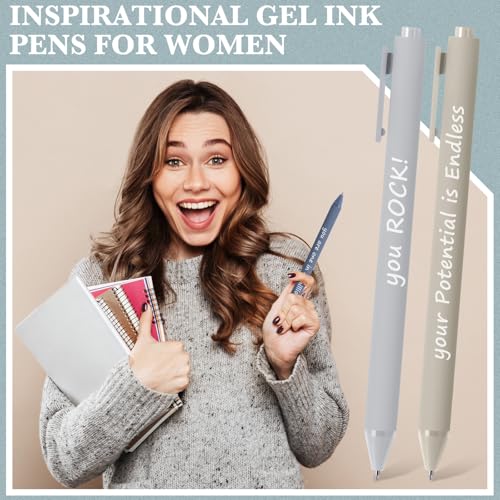 Crtiin 50 Pcs Inspirational Pens Bulk Neutral Tones, Thank Yourself - color: Neutral Tones, size: 1 Count (Pack of 50)