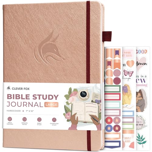 Clever Fox Bible Study Journal, Guide, Supplies for Women 7x10 Rose Gold - color: Rose Gold, size: Smaller than A4 (7" x 10")