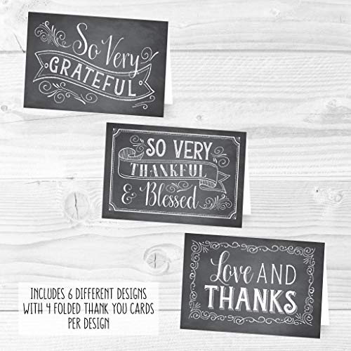 24 Bulk Thank You Cards with Envelopes Blank Cute Thank You Notes - color: Chalk White 24 pcs