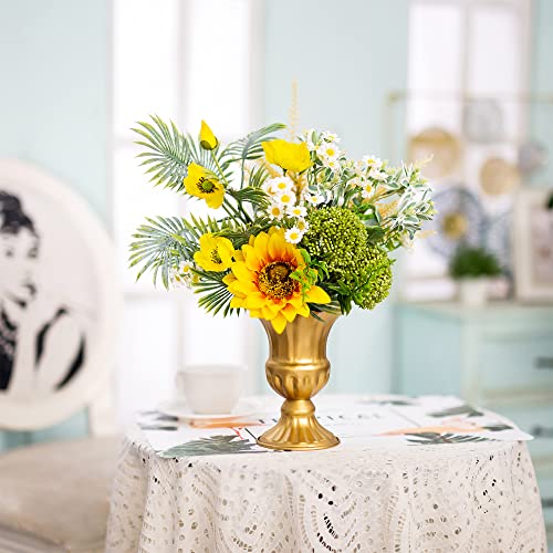 Sziqiqi Gold Metal Compote Vase, Urn Vases for Table Centerpiece, 10Pcs - color: Gold, size: 6.3in-10pcs