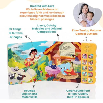 GO GO Bible Songs of Wisdom: Bible Songs Book for Toddlers, 10 Songs, Talking Books for Toddlers 2-4 Years, Sound Books, Sing Along Books, Baby Music Book, Christian Toys for Toddlers - color: Bible Songs of Wisdom