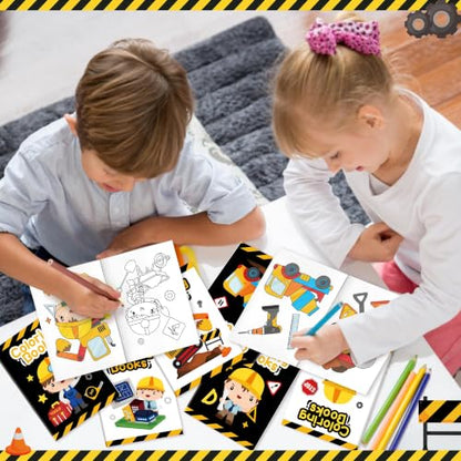 Bulk Construction Coloring Books, 24Pcs Mini Drawing Booklet for Kids - style: Construction