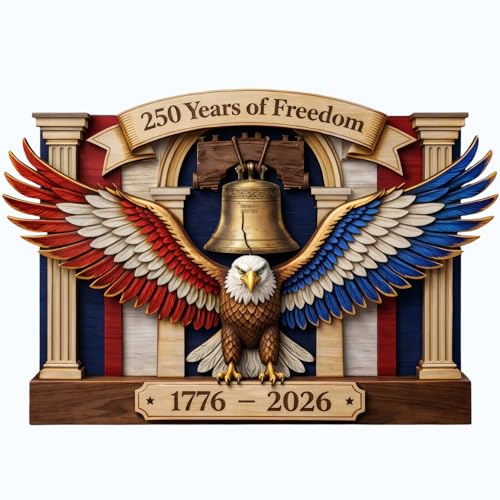 250th Anniversary USA Wood Plaque, 1776–2026 American Patriotic Decorations - color: KAT-K- USA- Palque 1