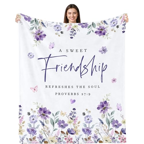 Friendship Gifts Blanket Throw 60X50 Friend Birthday Gift for Women - color: Purple-friendship, size: 50*60