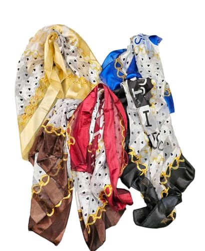 Set of 4 Pc Assorted I Love Jesus Scarf/head Wrap/religious Scarf/gift for Her/church Gift/Christmas gift idea 39"x39"