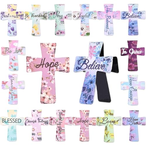 16Pcs Magnetic Bookmarks Christian, Magnetic Cross Bookmark Bible Page Markers Religious Bible Verses Bookmarks for Readers, Students, Teachers, Christian Gifts (B)