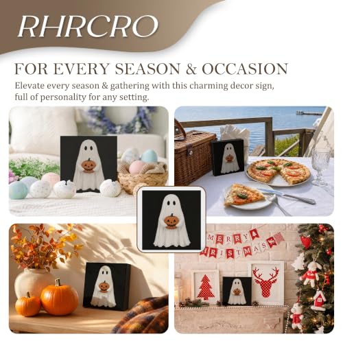 Halloween Ghost Decor Wooden Box Sign - color: Fall-15