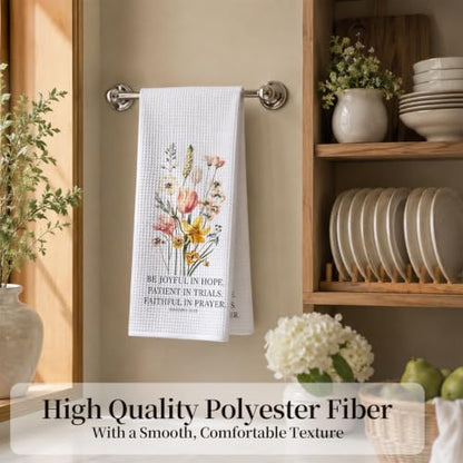 Floral Christian Kitchen Hand Towels 16x24 Inch - color: Floral Christian