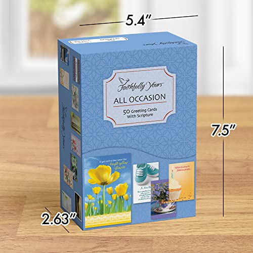 Faithfully Yours Designer Greetings Inspirational Boxed Card 50 Pack