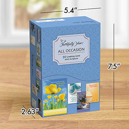 Faithfully Yours Designer Greetings Inspirational Boxed Card 50 Pack