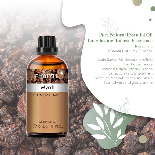 PHATOIL Myrrh Essential Oil for Diffuser, Soap Candle Making 1.01fl.oz - size: 1.01 Fl Oz (Pack of 1)