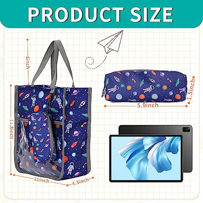 Kids Cute Tote Bags for Boys Girls Ages 4-16,Handbags with Pencil Case, Book Tote Bags with Zipper for School and Playtime (grey) - color: Grey