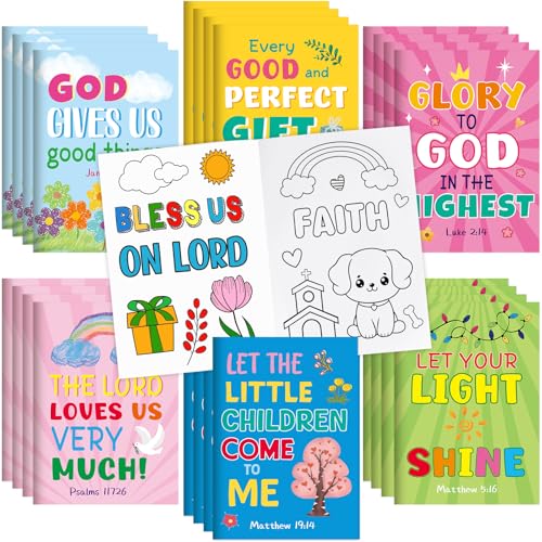 Treasure Cove Christian Mini Coloring Books Kids DIY Drawing Book 24Pcs
